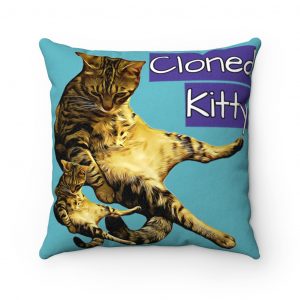 Cloned Kitty Faux Suede Square Pillow