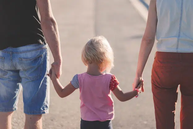 Small Child Holding Parents Hands