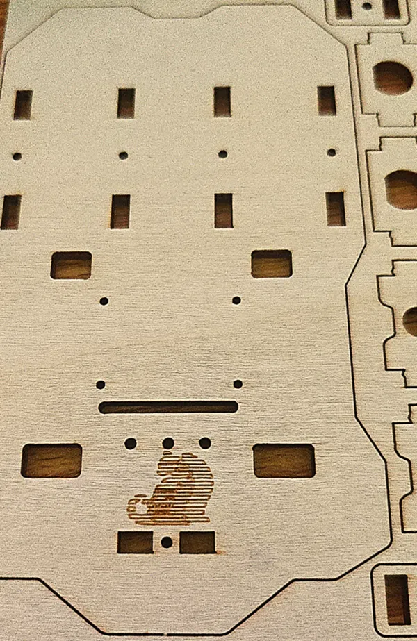 CK-ELEC-LFR1 Wooden Parts & Laser Engraved Logo